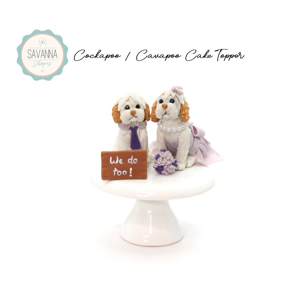 Dog Cake Topper, Cockapoo Cake Topper / Wedding Cake Topper